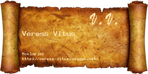 Veress Vitus névjegykártya