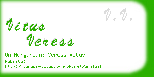 vitus veress business card